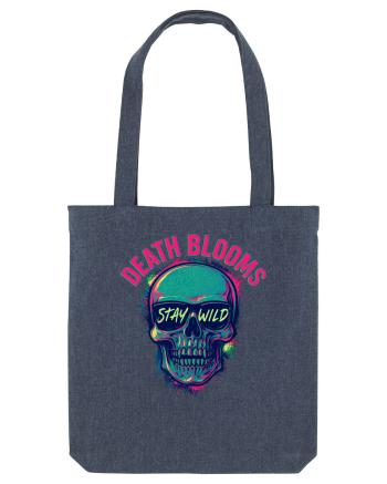 Death Blooms – Stay Wild Neon Skull Midnight Blue