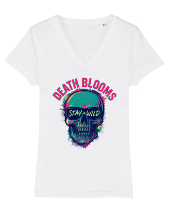 Death Blooms – Stay Wild Neon Skull White