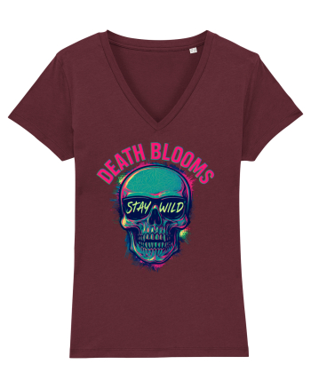 Death Blooms – Stay Wild Neon Skull Burgundy