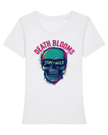 Death Blooms – Stay Wild Neon Skull White