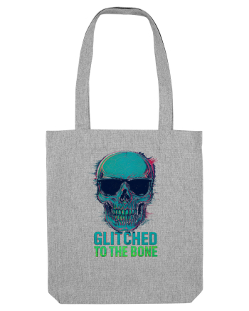 Glitched to the Bone Skull Heather Grey