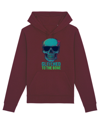 Glitched to the Bone Skull Burgundy