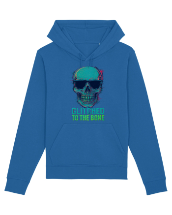 Glitched to the Bone Skull Royal Blue