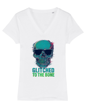 Glitched to the Bone Skull White
