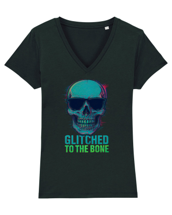 Glitched to the Bone Skull Black