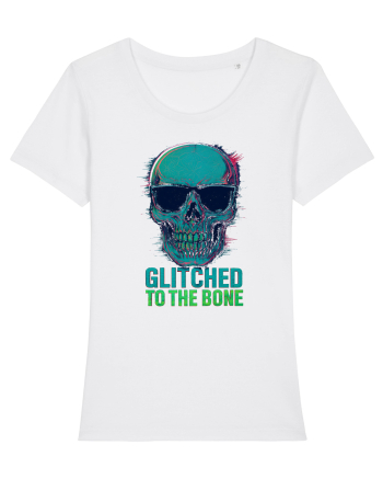 Glitched to the Bone Skull White