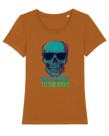 Glitched to the Bone Skull Roasted Orange