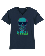 Glitched to the Bone Skull Tricou mânecă scurtă guler V Bărbat Presenter
