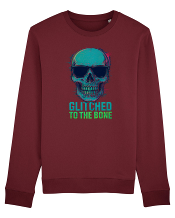 Glitched to the Bone Skull Burgundy