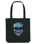 Neon Glitchy Bloom Skull | Vaporwave Trippy Techno Rave EDM Party  Sacoșă textilă