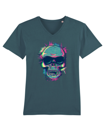 Neon Glitchy Bloom Skull | Vaporwave Trippy Techno Rave EDM Party  Stargazer