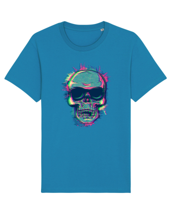Neon Glitchy Bloom Skull | Vaporwave Trippy Techno Rave EDM Party  Azur