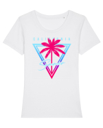 Summer palm Tricou mânecă scurtă guler larg fitted Damă Expresser