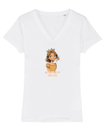 I`M TOO PRETTY FOR THIS - PRINTESA Tricou mânecă scurtă guler V Damă Evoker