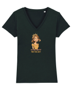 I`M TOO PRETTY FOR THIS SH*T - PRINTESA Tricou mânecă scurtă guler V Damă Evoker
