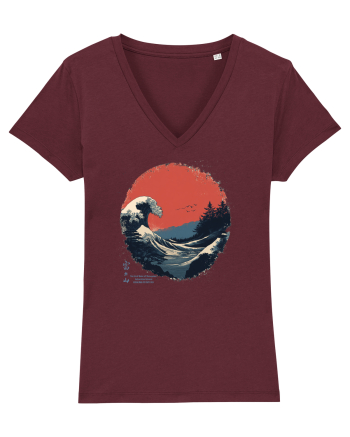 JAPONIA - THE GREAT WAVE OFF KANAGAWA  Burgundy
