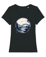 JAPONIA - MUNTELE FUJI Tricou mânecă scurtă guler larg fitted Damă Expresser