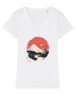 JAPONIA - MUNTELE FUJI 2 Tricou mânecă scurtă guler V Damă Evoker