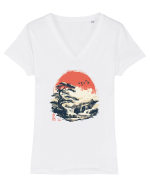 JAPONIA - NATURA (Shizen) Tricou mânecă scurtă guler V Damă Evoker