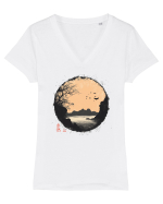 JAPONIA - NATURA (Shizen) 2 Tricou mânecă scurtă guler V Damă Evoker