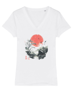 JAPONIA - NATURA (Shizen) 4 Tricou mânecă scurtă guler V Damă Evoker