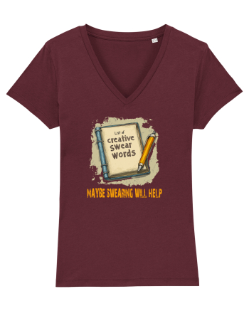 MAYBE SWEARING WILL HELP - O INJURATURA AJUTA 3 Burgundy