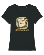MAYBE SWEARING WILL HELP - O INJURATURA AJUTA 3 Tricou mânecă scurtă guler larg fitted Damă Expresser