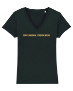 PROFESSIONAL OVERTHINKER Tricou mânecă scurtă guler V Damă Evoker