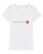 PROFESSIONAL OVERTHINKER - CREIER INCINS - LATERAL Tricou mânecă scurtă guler V Damă Evoker