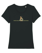 PROFESSIONAL OVERTHINKER - GANDITOAREA DE LA HAMANGIA  Tricou mânecă scurtă guler larg fitted Damă Expresser