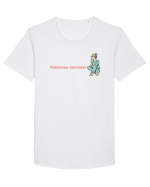PROFESSIONAL OVERTHINKER - GANDITOAREA - LATERAL Tricou mânecă scurtă guler larg Bărbat Skater