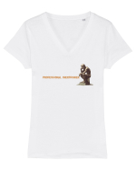 PROFESSIONAL OVERTHINKER - GANDITORUL DE LA HAMANGIA - lateral Tricou mânecă scurtă guler V Damă Evoker