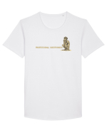 PROFESSIONAL OVERTHINKER - GANDITORUL - OM PRIMITIV -lateral Tricou mânecă scurtă guler larg Bărbat Skater