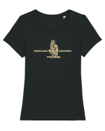 PROFESSIONAL OVERTHINKER - GANDITORUL - OM PRIMITIV  Tricou mânecă scurtă guler larg fitted Damă Expresser