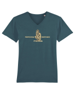 PROFESSIONAL OVERTHINKER - GANDITORUL - OM PRIMITIV  Tricou mânecă scurtă guler V Bărbat Presenter