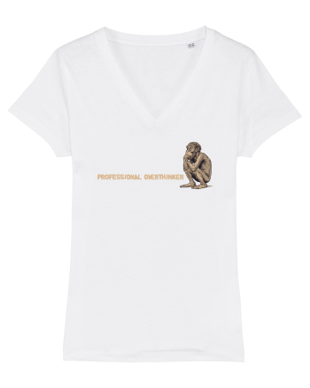 PROFESSIONAL OVERTHINKER - GANDITORUL - OM PRIMITIV  2 lateral White