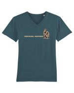 PROFESSIONAL OVERTHINKER - GANDITORUL - OM PRIMITIV  2 lateral Tricou mânecă scurtă guler V Bărbat Presenter