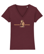 PROFESSIONAL OVERTHINKER - CIMPANZEU GANDITOR  Tricou mânecă scurtă guler V Damă Evoker