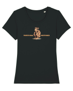 PROFESSIONAL OVERTHINKER - CIMPANZEU GANDITOR  Tricou mânecă scurtă guler larg fitted Damă Expresser