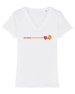 50% SAVAGE 50% SWEETHEART 2 lateral Tricou mânecă scurtă guler V Damă Evoker
