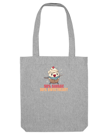 50% SAVAGE 50% SWEETHEART - SAMURAI CUPCAKE  Heather Grey