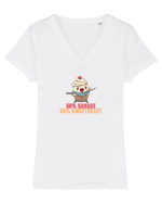 50% SAVAGE 50% SWEETHEART - SAMURAI CUPCAKE  Tricou mânecă scurtă guler V Damă Evoker