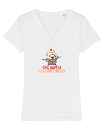 50% SAVAGE 50% SWEETHEART - SAMURAI CUPCAKE  White