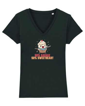 50% SAVAGE 50% SWEETHEART - SAMURAI CUPCAKE  Black