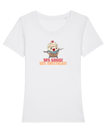 50% SAVAGE 50% SWEETHEART - SAMURAI CUPCAKE  White