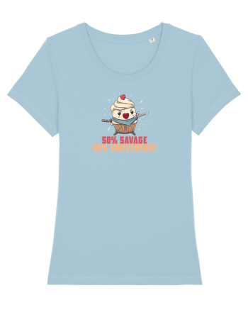 50% SAVAGE 50% SWEETHEART - SAMURAI CUPCAKE  Sky Blue
