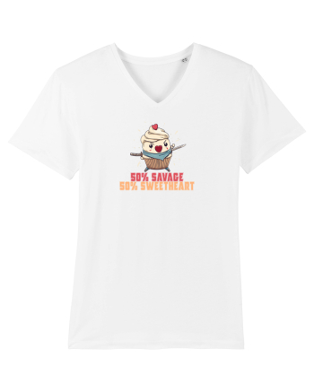 50% SAVAGE 50% SWEETHEART - SAMURAI CUPCAKE  White