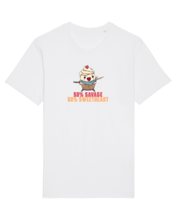 50% SAVAGE 50% SWEETHEART - SAMURAI CUPCAKE  White