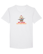 50% SAVAGE 50% SWEETHEART - SAMURAI CUPCAKE  Tricou mânecă scurtă guler larg Bărbat Skater