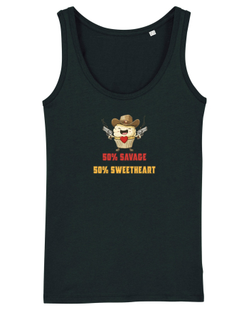 50% SAVAGE 50% SWEETHEART - COWBOY CUPCAKE  Black